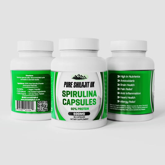Pure Shilajit UK Extract Capsules - Spirulina