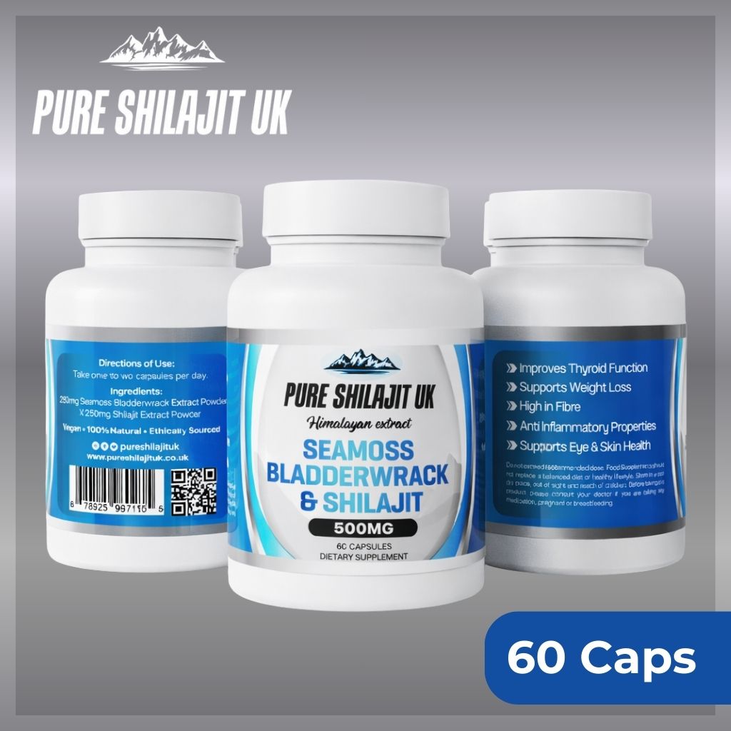 PURE SHILAJIT UK EXTRACT CAPSULES - SEAMOSS BLADDERWRACK & SHILAJIT