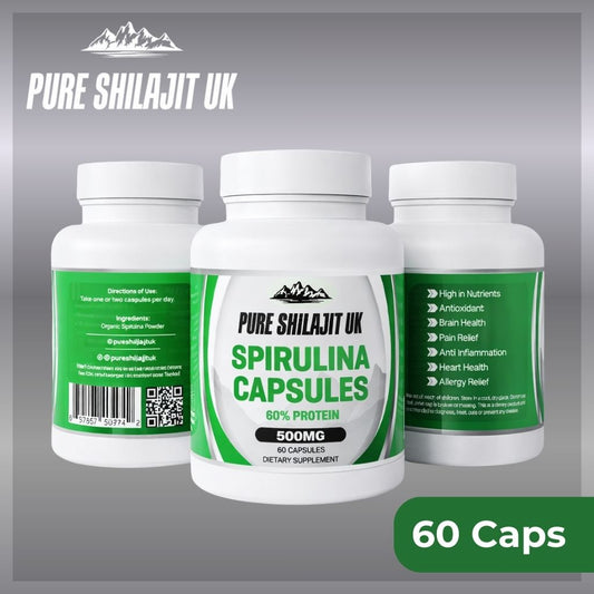 PURE SHILAJIT UK EXTRACT CAPSULES - SPIRULINA