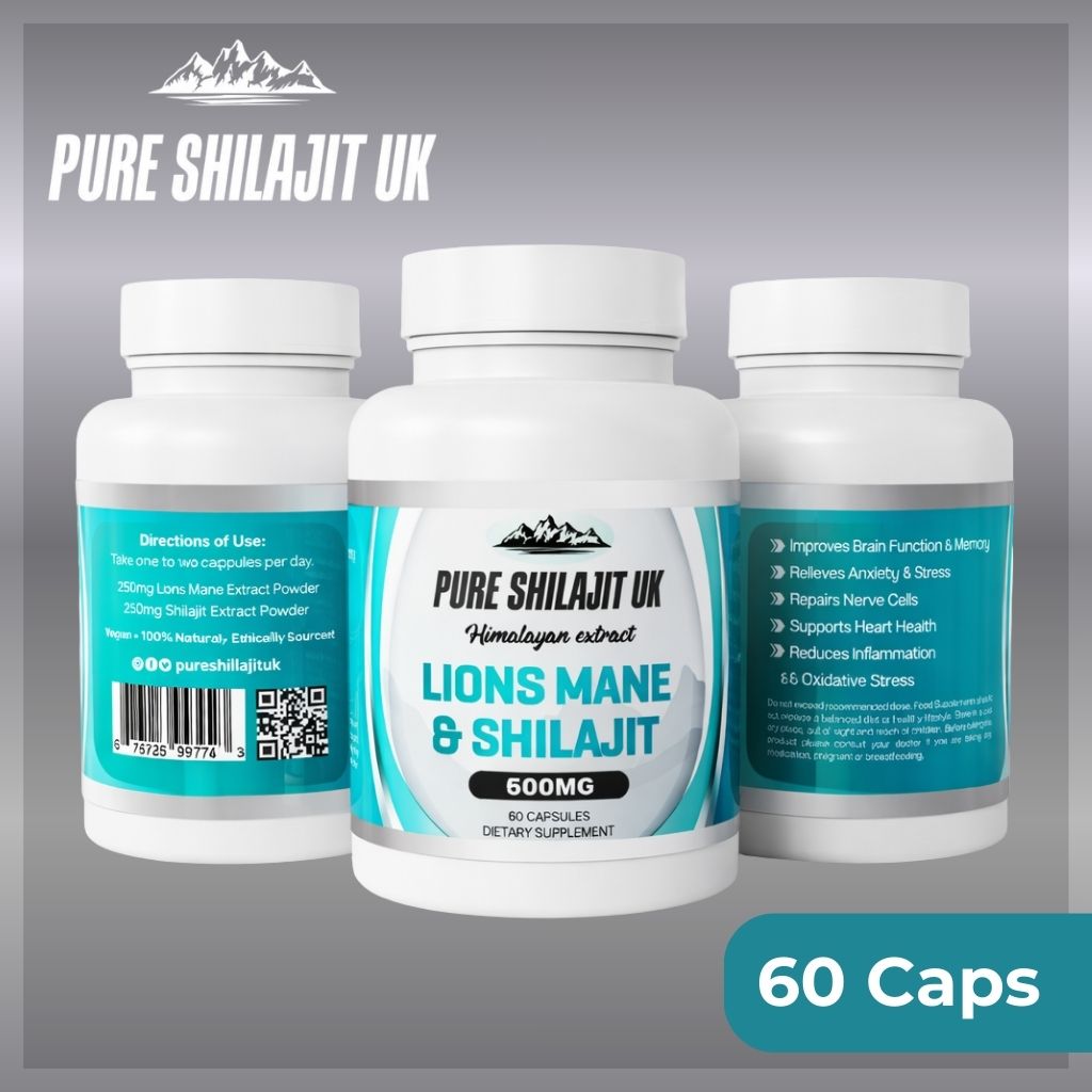 PURE SHILAJIT UK EXTRACT CAPSULES - LIONS MANE & SHILAJIT
