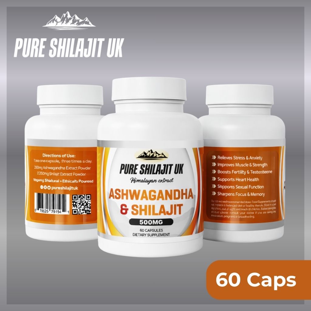 PURE SHILAJIT UK EXTRACT CAPSULES - ASHWAGANDHA & SHILAJIT