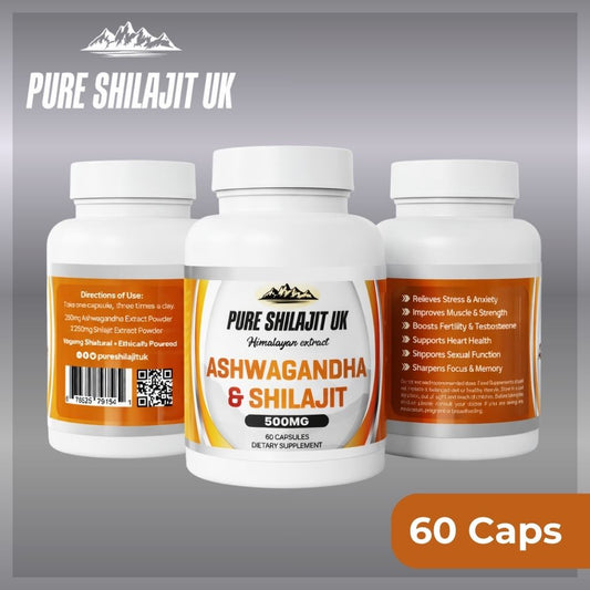PURE SHILAJIT UK EXTRACT CAPSULES - ASHWAGANDHA & SHILAJIT
