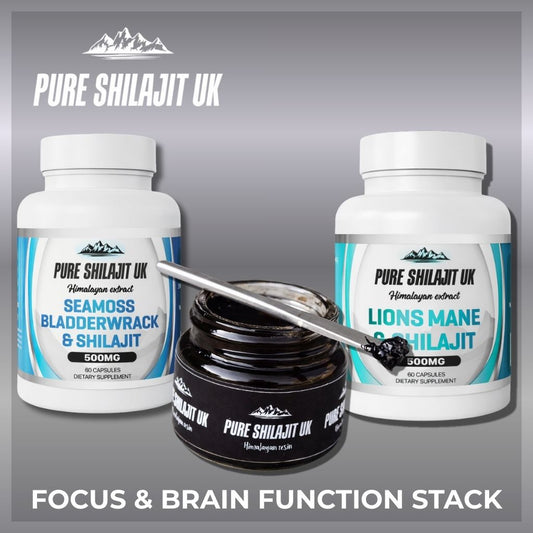 Focus & Brain Function Stack | Lion's Mane, Sea Moss & Shilajit | 3-Mechanism Cognitive Protocol