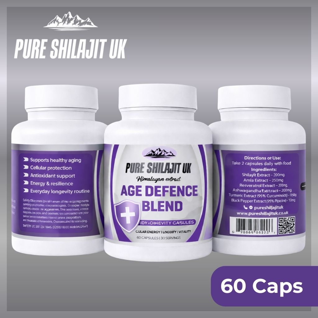 PURE SHILAJIT UK EXTRACT CAPSULES - AGE DEFENCE BLEND