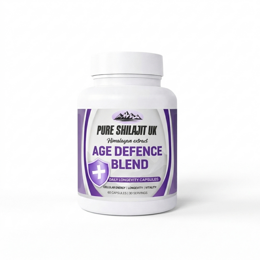 Age Defence Blend Capsules | Resveratrol, Turmeric 95%, Amla & Shilajit | 60-720 Caps