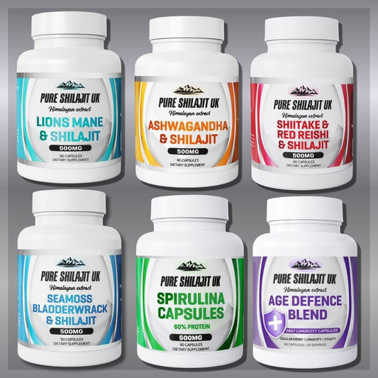 PURE SHILAJIT UK EXTRACT CAPSULES COMBO PACK (ALL 6 BLENDS)