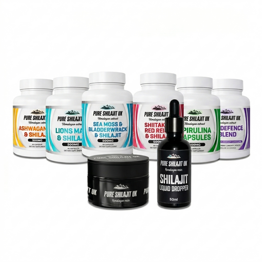 Complete Shilajit Experience Stack | Resin + Dropper + 2 Capsule Blends | Save £35.97