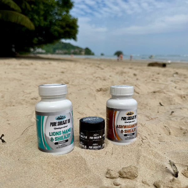 Shilajit Resin 60g + Ashwagandha & Shilajit Capsules 120 | Testosterone & Energy Bundle