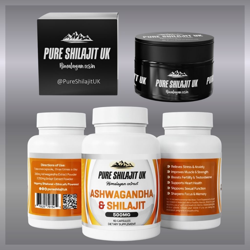 120 ASHWAGANDHA & SHILAJIT EXTRACT CAPSULES + 60G PURE SHILAJIT RESIN