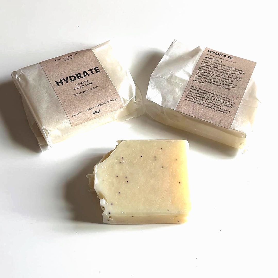 Hydrate shilajit soap bar, 120g, handmade in the UK