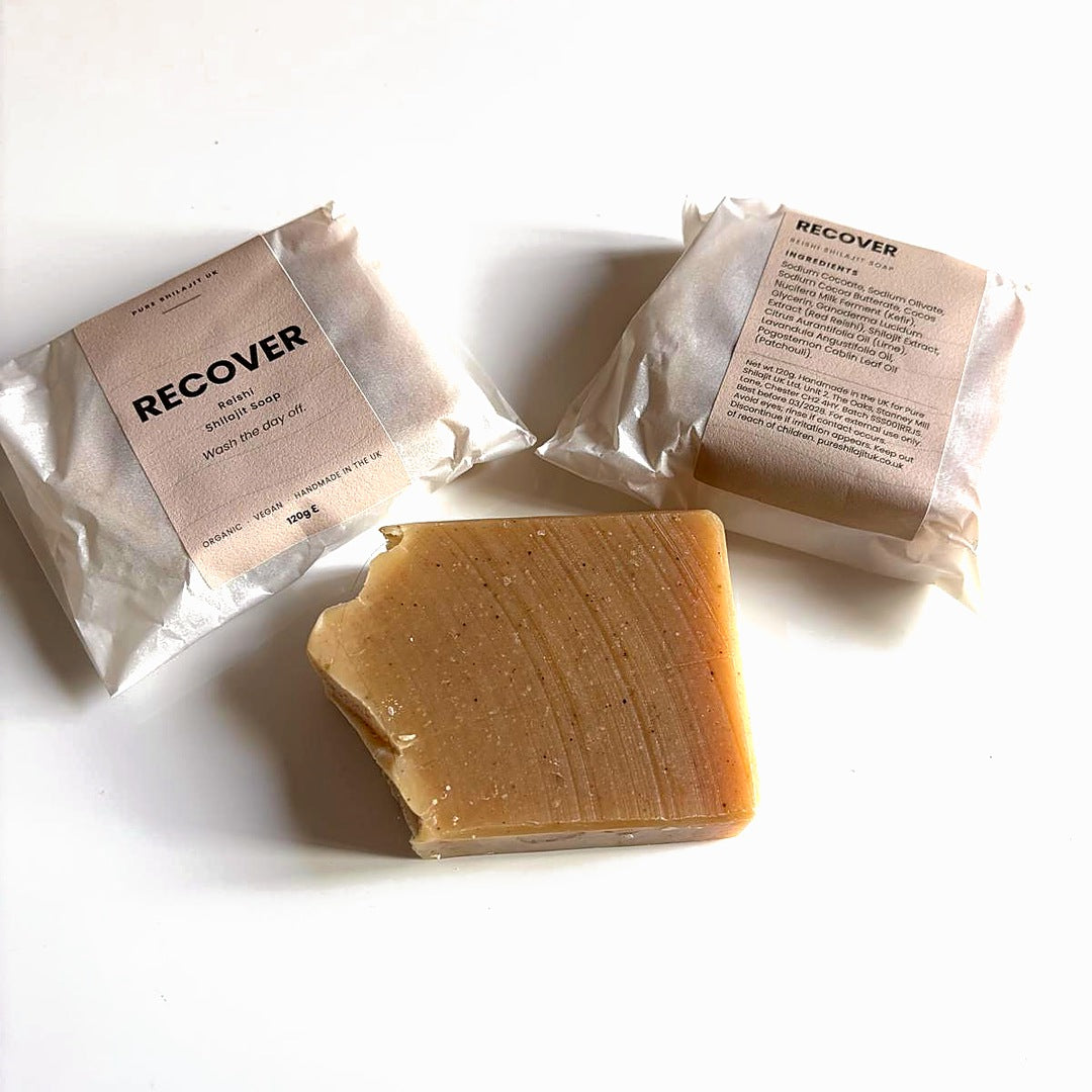 Recover shilajit soap bar, 120g, handmade in the UK
